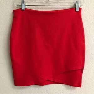 Aritzia Talula Primrose red tulip hem body con/bandage mini skirt S
